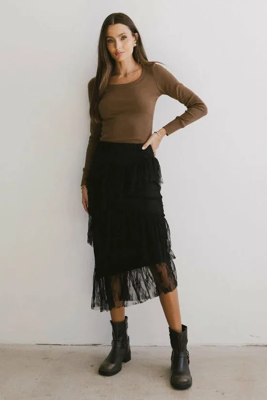 Bohme Tylar Scoop Neck Top In Brown Brown Women Tees and Tanks