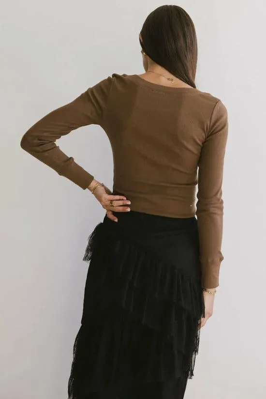 Bohme Tylar Scoop Neck Top In Brown Brown Women Tees and Tanks