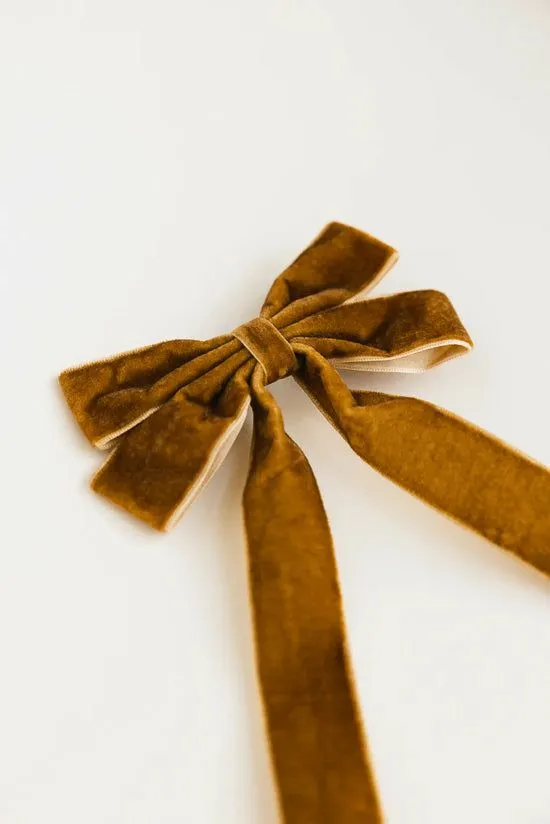 Bohme Velvet Bow Hair Clip In Brown Brown Women Hair Accessories