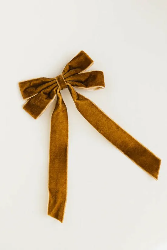 Bohme Velvet Bow Hair Clip In Brown Brown Women Hair Accessories