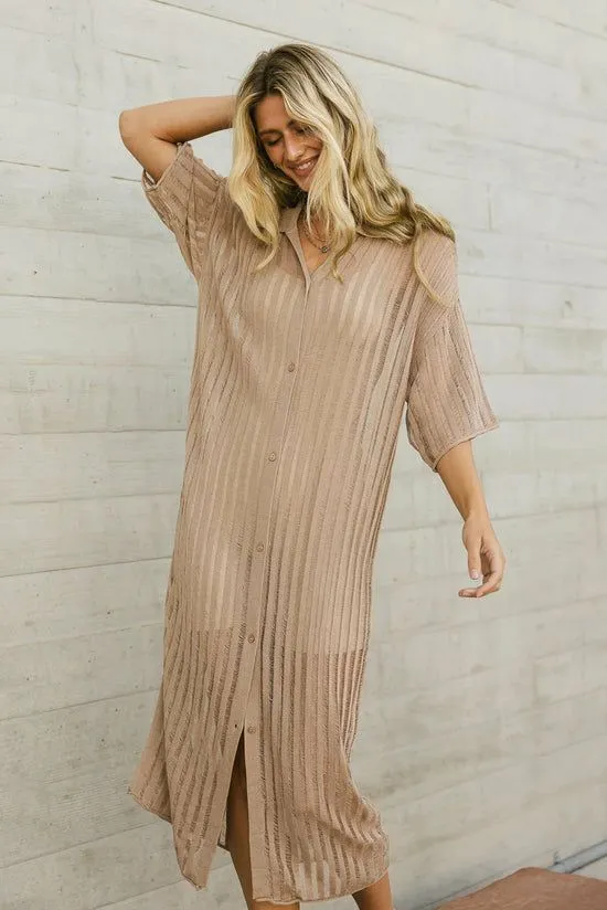 Bohme Venetia Sheer Midi Dress In Nude Nude Women Dresses