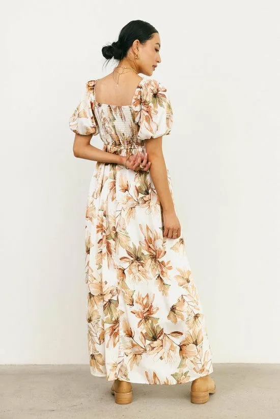 Bohme Vinnie Floral Maxi Dress Cream Women Dresses