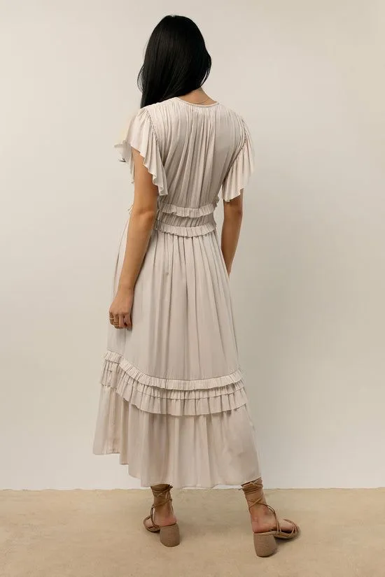 Bohme Willa Ruffle Dress In Ivory Ivory Women Dresses