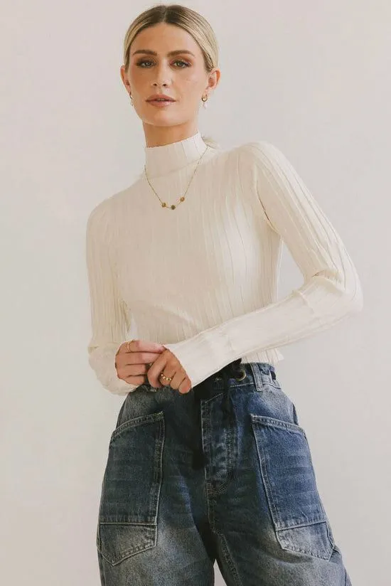 Bohme Winnie Ribbed Top In Cream Cream Women Essentials