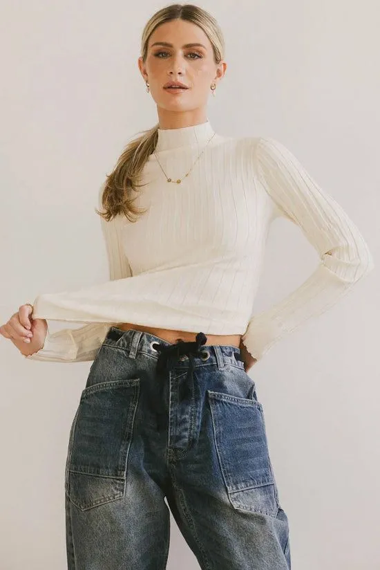 Bohme Winnie Ribbed Top In Cream Cream Women Essentials