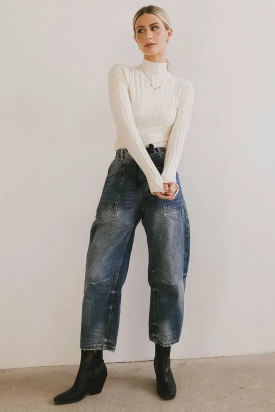 Bohme Winnie Ribbed Top In Cream Cream Women Essentials