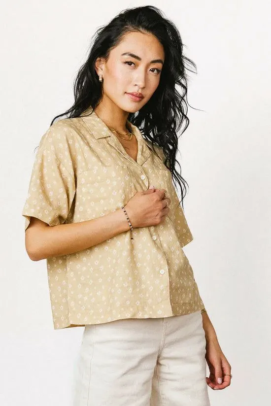 Bohme Xiomara Floral Button Up In Yellow Yellow Women Blouses