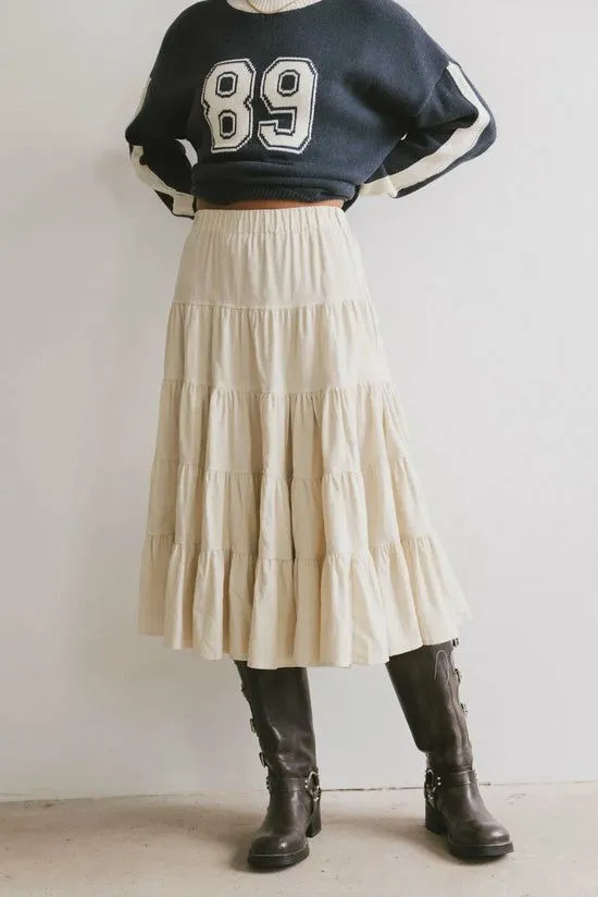 Bohme Yulma Midi Skirt Beige Women Skirts