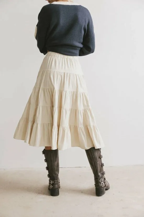 Bohme Yulma Midi Skirt Beige Women Skirts