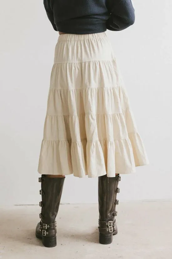 Bohme Yulma Midi Skirt Beige Women Skirts