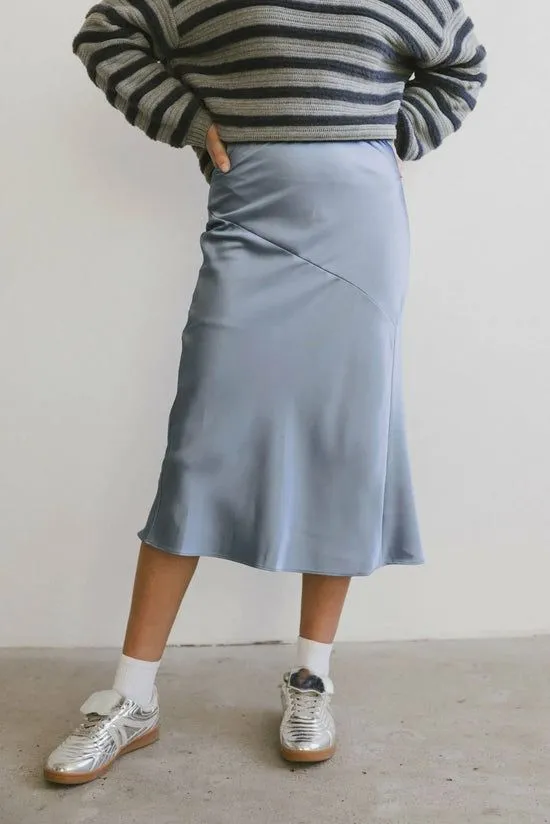 Bohme Zada Midi Skirt In Slate Blue Slate Blue Women Skirts