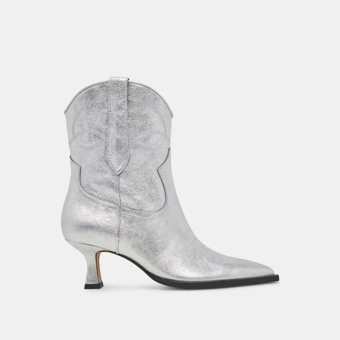 Boots and Booties Women Dolce Vita Angel Booties Silver Metallic Leather