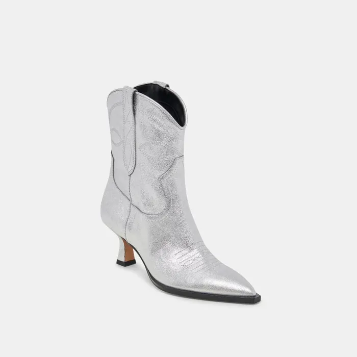 Boots and Booties Women Dolce Vita Angel Booties Silver Metallic Leather