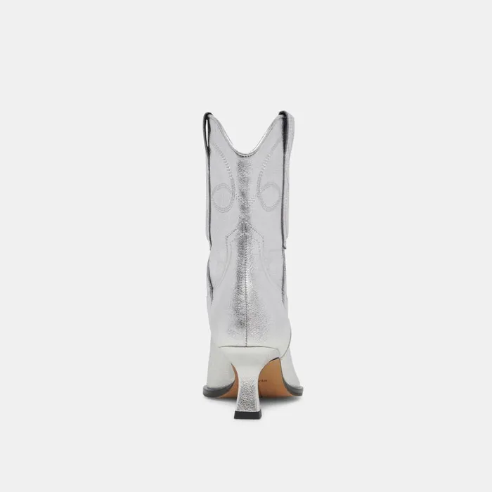 Boots and Booties Women Dolce Vita Angel Booties Silver Metallic Leather