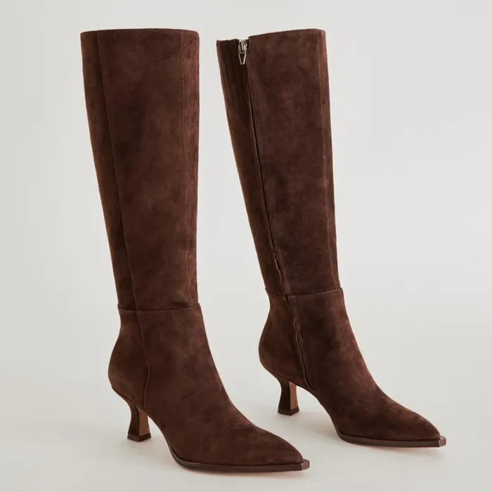 Boots and Booties Women Dolce Vita Auggie Boots Dk Brown Suede