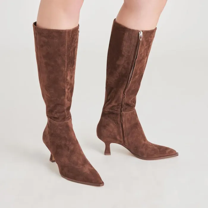Boots and Booties Women Dolce Vita Auggie Boots Dk Brown Suede