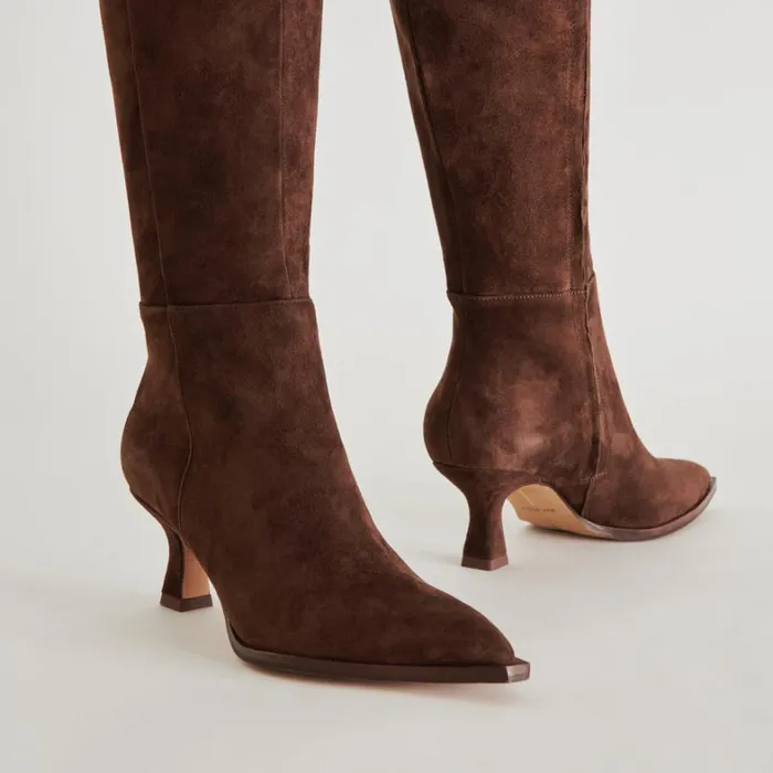 Boots and Booties Women Dolce Vita Auggie Boots Dk Brown Suede