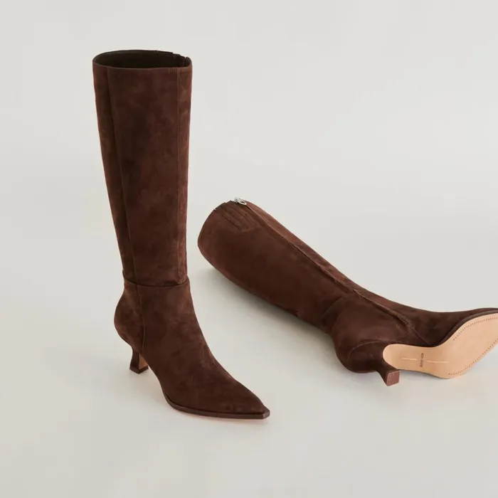 Boots and Booties Women Dolce Vita Auggie Boots Dk Brown Suede