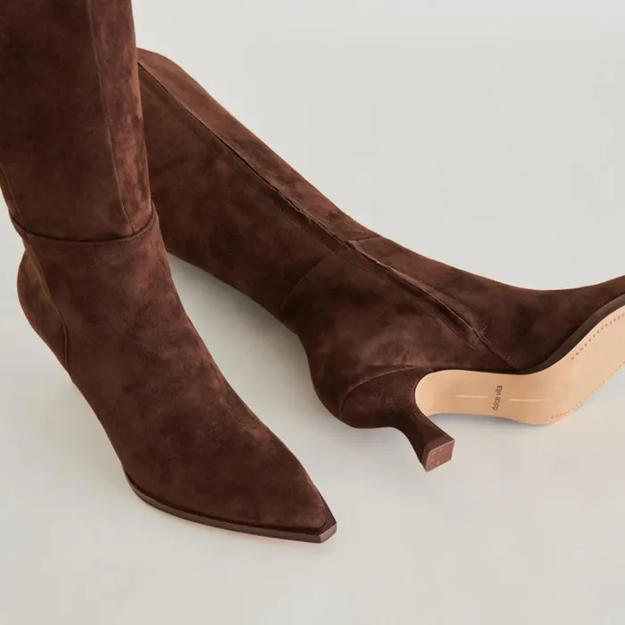 Boots and Booties Women Dolce Vita Auggie Boots Dk Brown Suede