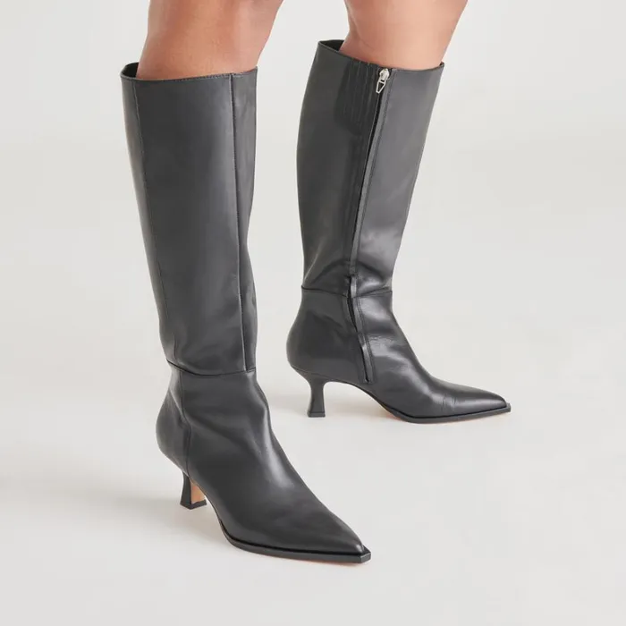 Boots and Booties Women Dolce Vita Auggie Wide Calf Boots Black Leather