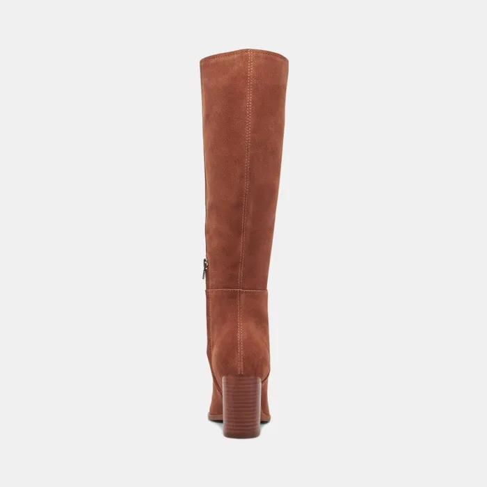 Boots and Booties Women Dolce Vita Fynn Wide Calf Boots Dk Brown Suede