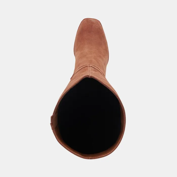 Boots and Booties Women Dolce Vita Fynn Wide Calf Boots Dk Brown Suede