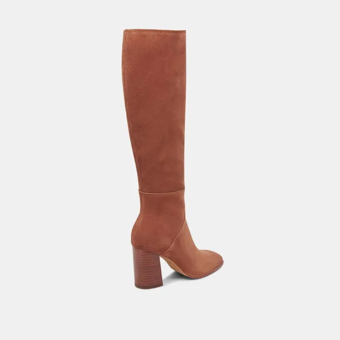 Boots and Booties Women Dolce Vita Fynn Wide Calf Boots Dk Brown Suede