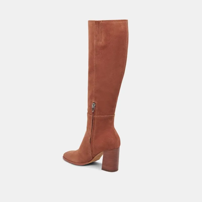Boots and Booties Women Dolce Vita Fynn Wide Calf Boots Dk Brown Suede