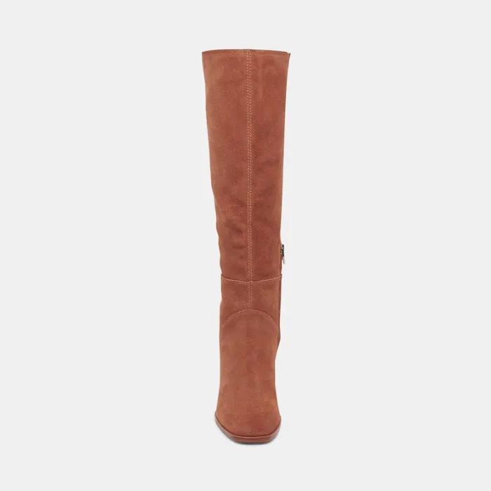 Boots and Booties Women Dolce Vita Fynn Wide Calf Boots Dk Brown Suede