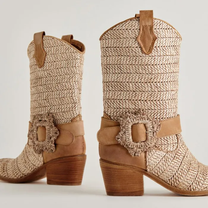 Boots and Booties Women Dolce Vita Hoss Boots Brown Multi Raffia