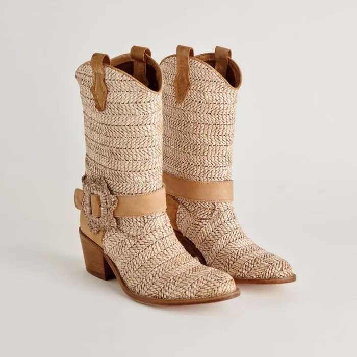 Boots and Booties Women Dolce Vita Hoss Boots Brown Multi Raffia