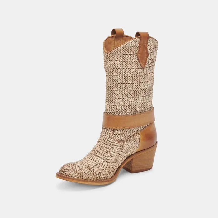 Boots and Booties Women Dolce Vita Hoss Boots Brown Multi Raffia