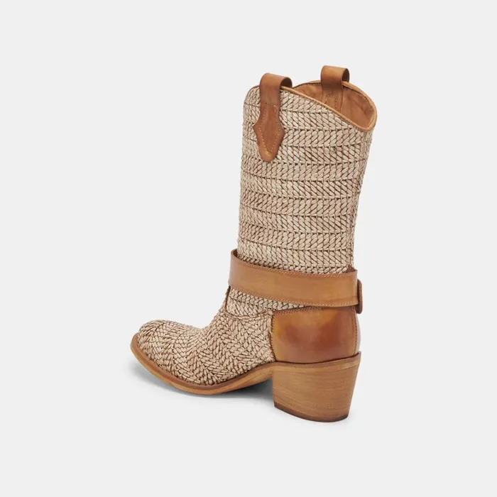 Boots and Booties Women Dolce Vita Hoss Boots Brown Multi Raffia