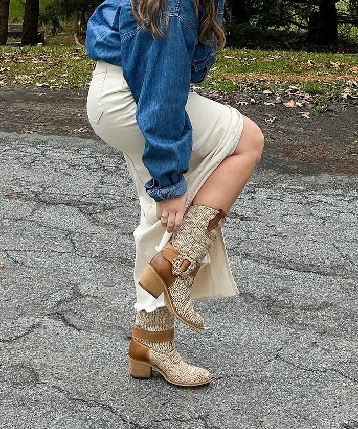 Boots and Booties Women Dolce Vita Hoss Boots Brown Multi Raffia