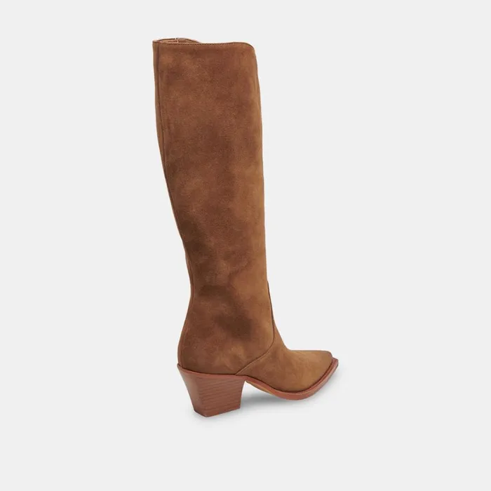 Boots and Booties Women Dolce Vita Raj Extra Wide Calf Boots Brown Suede
