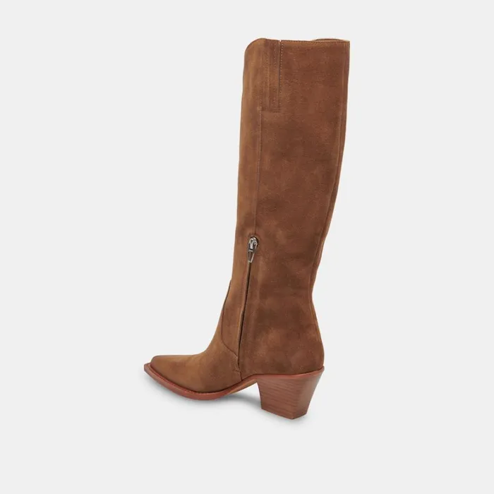 Boots and Booties Women Dolce Vita Raj Extra Wide Calf Boots Brown Suede