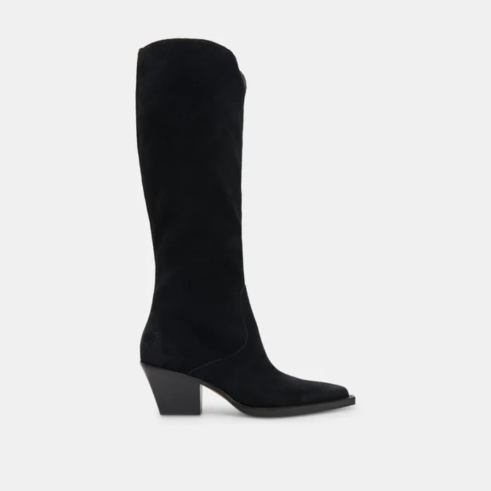 Boots and Booties Women Dolce Vita Raj Extra Wide Calf Boots Onyx Suede