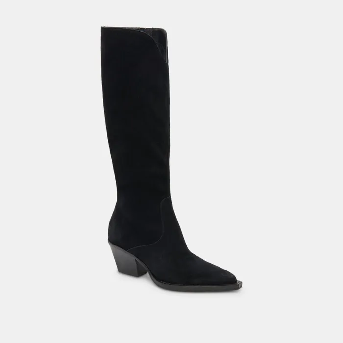 Boots and Booties Women Dolce Vita Raj Extra Wide Calf Boots Onyx Suede