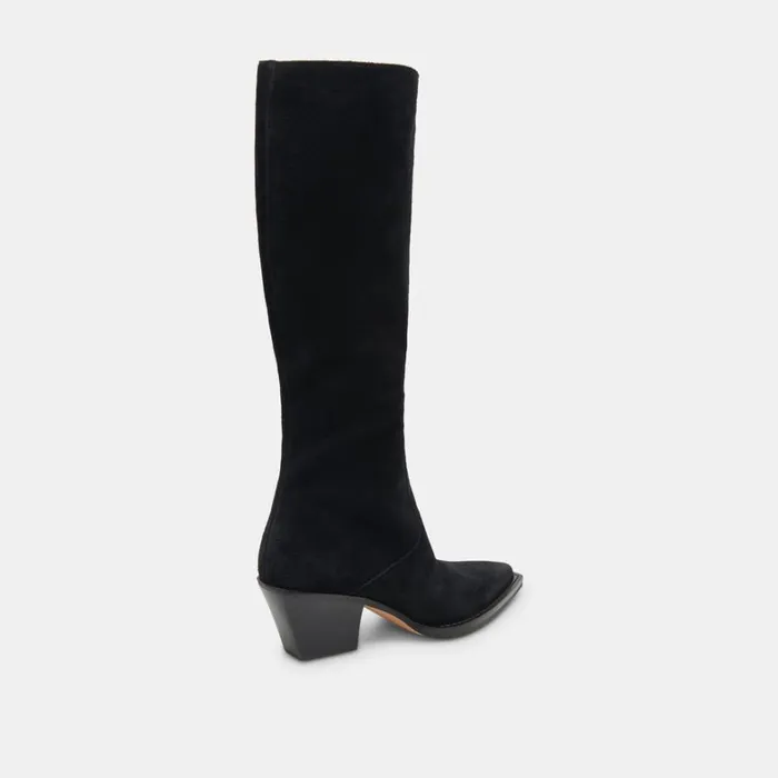 Boots and Booties Women Dolce Vita Raj Extra Wide Calf Boots Onyx Suede