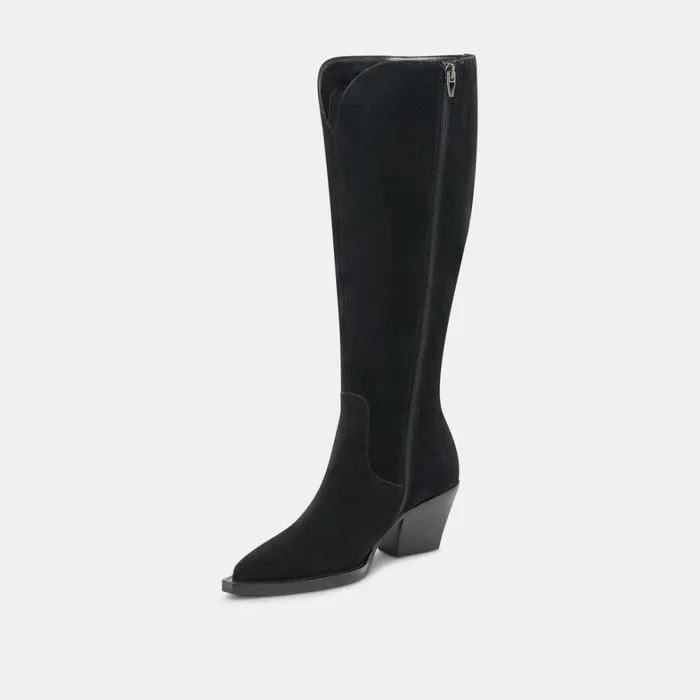 Boots and Booties Women Dolce Vita Raj Extra Wide Calf Boots Onyx Suede