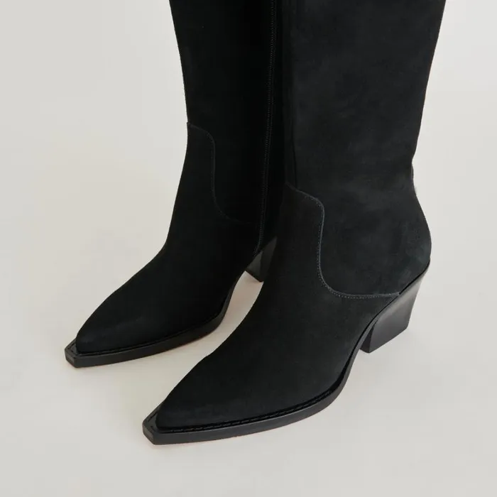 Boots and Booties Women Dolce Vita Raj Extra Wide Calf Boots Onyx Suede