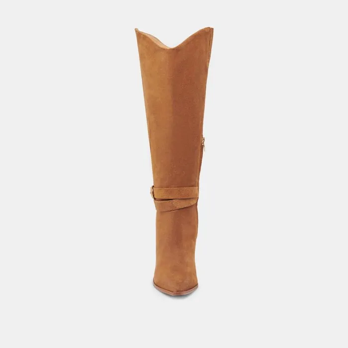 Boots and Booties Women Dolce Vita Tyrone Wide Calf Boots Brown Suede