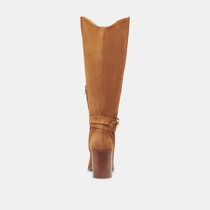 Boots and Booties Women Dolce Vita Tyrone Wide Calf Boots Brown Suede