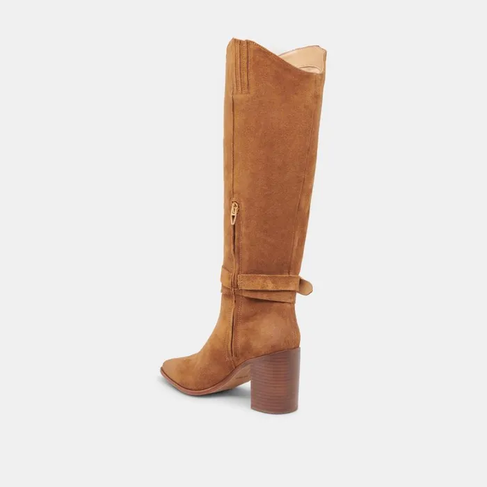 Boots and Booties Women Dolce Vita Tyrone Wide Calf Boots Brown Suede