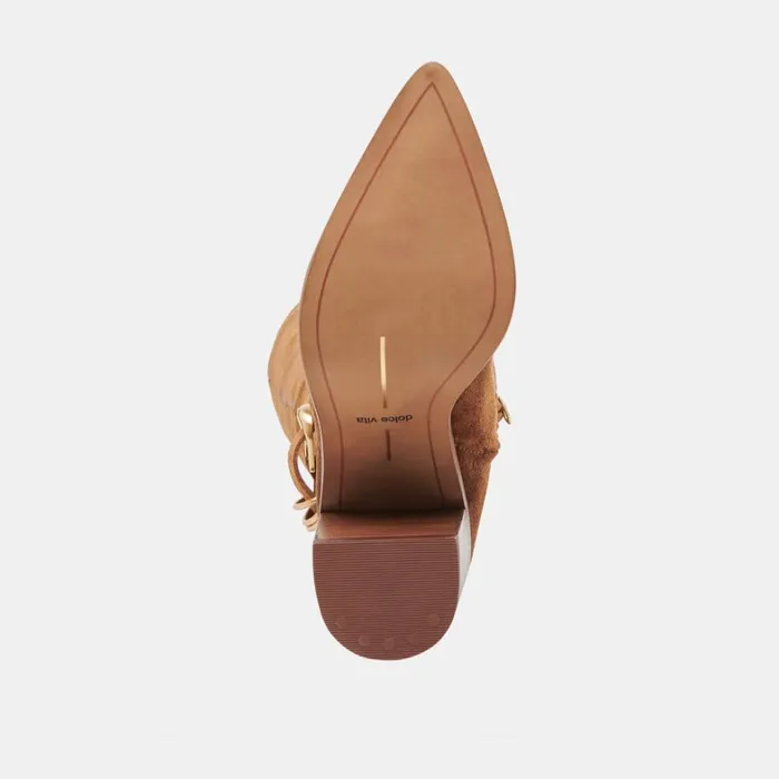 Boots and Booties Women Dolce Vita Tyrone Wide Calf Boots Brown Suede
