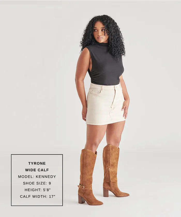Boots and Booties Women Dolce Vita Tyrone Wide Calf Boots Brown Suede