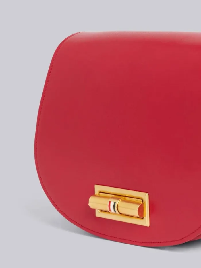 Box Calfskin Enamel Lock Small Shoulder Bag Red Women Thom Browne Crossbody Bags Box Calfskin Enamel Lock Small Shoulder Bag Red Women Thom Browne Crossbody Bags