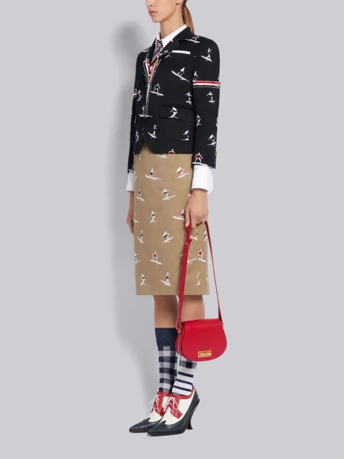Box Calfskin Enamel Lock Small Shoulder Bag Red Women Thom Browne Crossbody Bags Box Calfskin Enamel Lock Small Shoulder Bag Red Women Thom Browne Crossbody Bags
