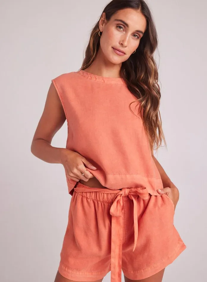 Boxy Button Back Top 8211 Clay Oasis Women Bella Dahl Sleeveless