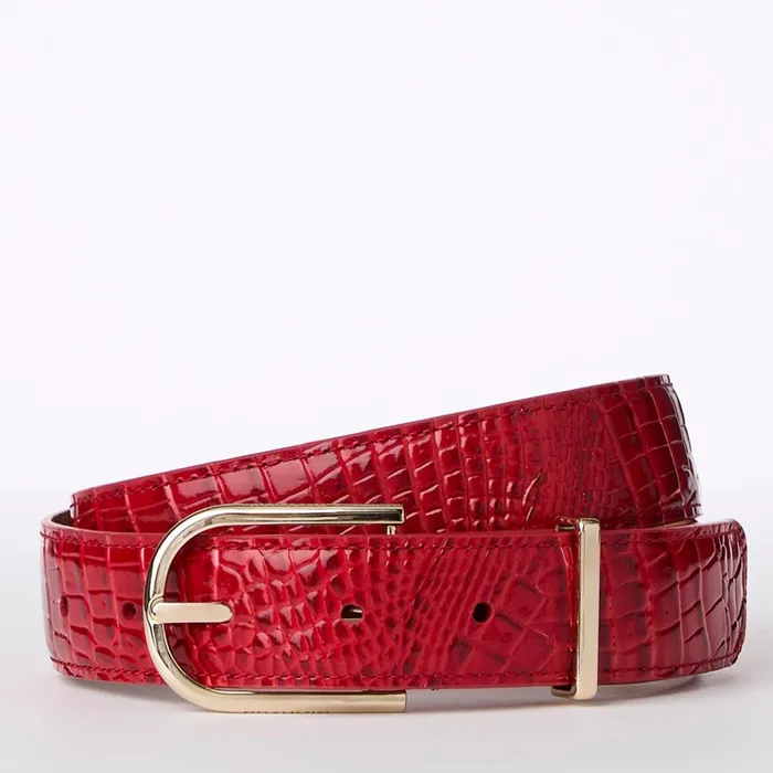 Brahmin Belts Medium Leather Gold Buckle Belt Carnation Classic Croc 8211 Women Brahmin Belts Medium Leather Gold Buckle Belt Carnation Classic Croc 8211 Women